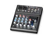 AuraSonics K4 компактный микшерный пульт 2 мик.+1 лин.стерео+FXстерео+дополнительный стереоканал со 