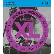 D'ADDARIO EXL120 - струны для электрогитары, Super Light, никель, 9-42